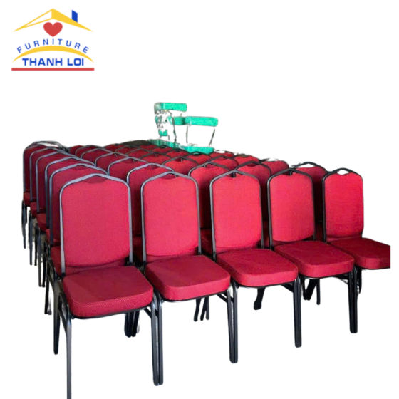 Ghế Nhà Hàng Nệm Bọc Da Đỏ