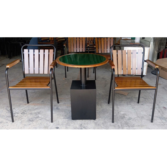 Ghế cà phê gỗ khung sắt