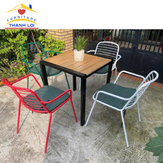 Ghế cafe ngoài trời nệm lót