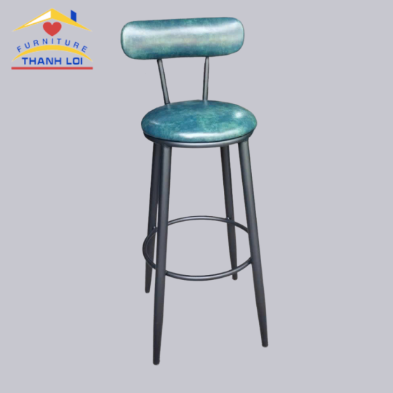 Ghế bar tựa lưng chân sắt sơn tĩnh điện