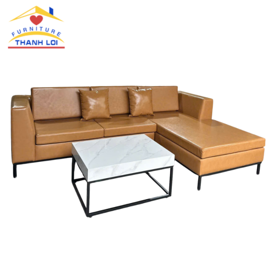 Ghế sofa góc phòng khách chân sắt